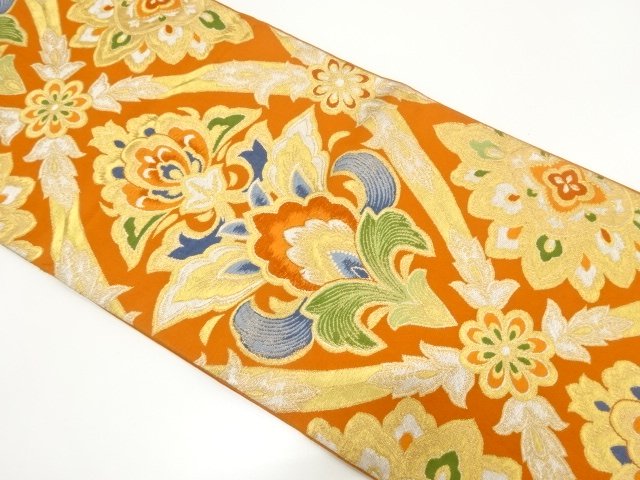 JAPANESE KIMONO / ANTIQUE DIAGONAL CHECKERED PATTERN / FLORAL MOTIF WO